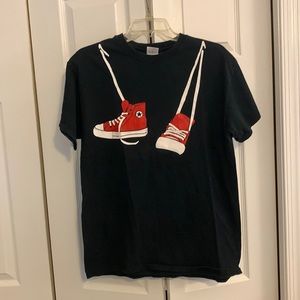 Mens Medium Red Chuck Taylor Converse Around Neck Graphic Tee